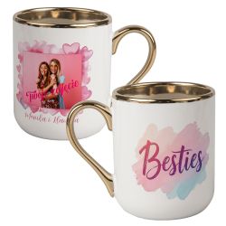 Kubek kawowy duży 330ml ze złotym uszkiem- Besties- dla...
