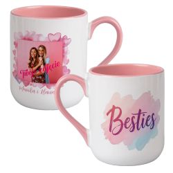 Kubek kawowy duży 330ml z kolorowym uszkiem i wnętrzem-...