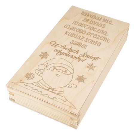 Pudełko na pieniądze na Mikołaja- Mikołaj wie, że byłaś niegrzeczna .