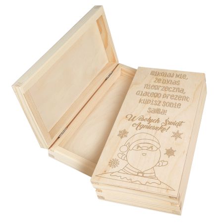 Pudełko na pieniądze na Mikołaja- Mikołaj wie, że byłaś niegrzeczna .