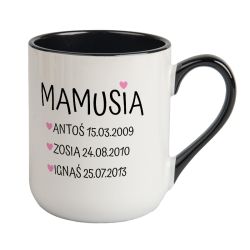 Kubek kawowy duży 330ml z kolorowym uszkiem i wnętrzem-... 2