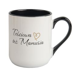 Kubek kawowy duży 330ml z kolorowym uszkiem i wnętrzem-... 2