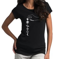 " Galaktyka wzór 1" - koszulka (nietoperz) damska. 2