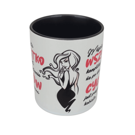 Śmieszny kubek dla faceta, 330 ml kolorowy - Cycki w życiu faceta.