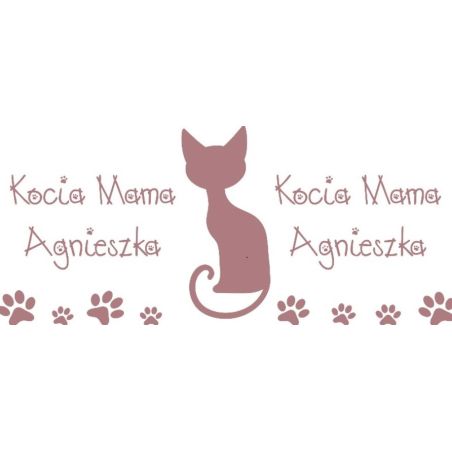 Kubek 330 ml kolorowy dla kociary- "Kocia Mama z imieniem"- kubek dla prawdziwej kociary.