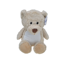 Beżowy miś ok. 32 cm z wyciąganym brzuszkiem oraz ze... 2