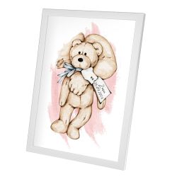 Ramka z małą rączką szpitalną opaską i datą urodzenia –...