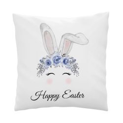 🐰🌸 Poszewka wielkanocna z uszami królika i wianuszkiem –... 2