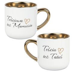 Zestaw eleganckich kubków 400 ml "Teściowa też mamusia" &...