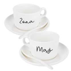 Zestaw filiżanek „Żona & Mąż” – idealny prezent na ślub