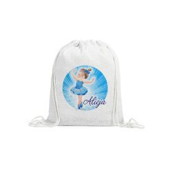 Personalizowany worek-plecak z baletnicą i imieniem dziecka