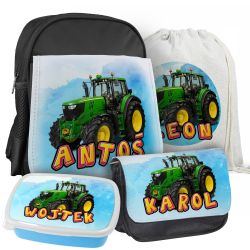 Zestaw szkolny z grafiką "Traktory" - plecak, worek,... 2