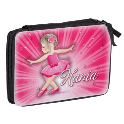 Duży piórnik dwukomorowy dla pierwszoklasisty - baletnica...